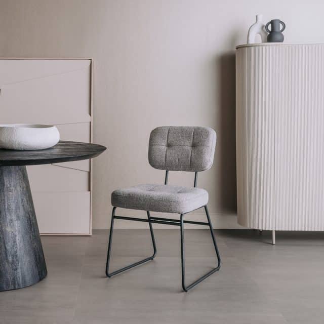 Tower Living eetkamerstoel Padola stof grijs