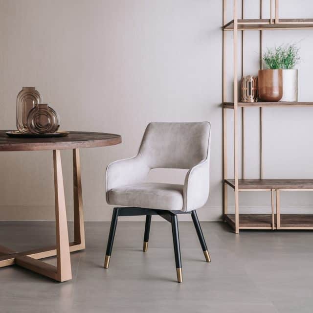 Tower Living eetkamerstoel Lenno draaibaar met arm beige