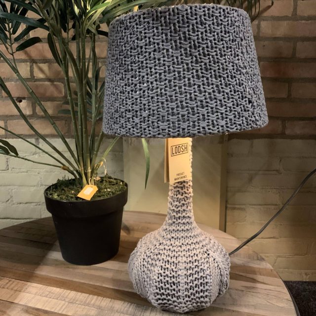 NIEUW IN DOOS tafellamp Lodsh grijs