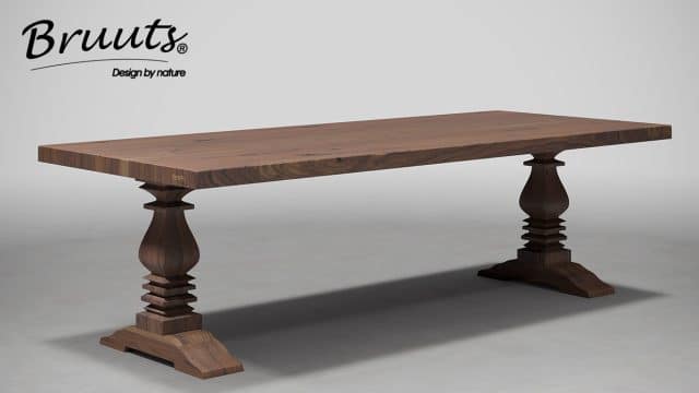 SHOWMODEL UrbanSofa Bruuts eettafel rechthoek rechte rand kloosterpoot hout recht 240 cm melrose acacia