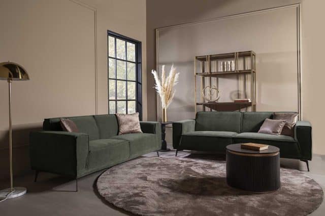 Tower Living bankstel Leeds 3 + 2,5 zits groen
