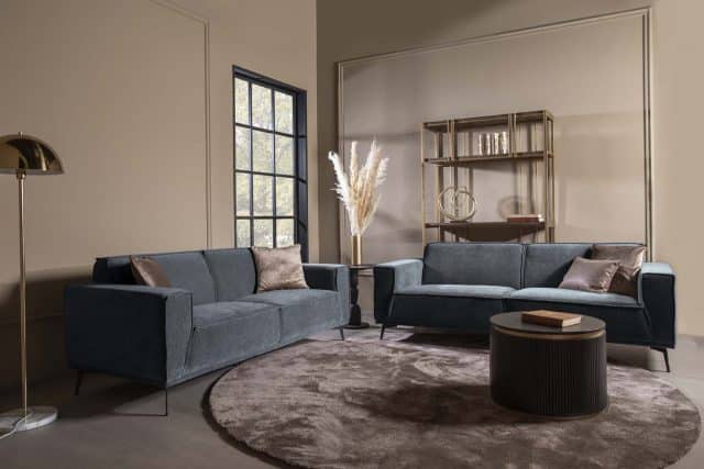Tower Living bankstel Leeds 3 + 2,5 zits blauw