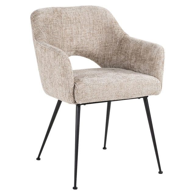 Richmond Interiors eetkamerstoel Jenthe met arm taupe