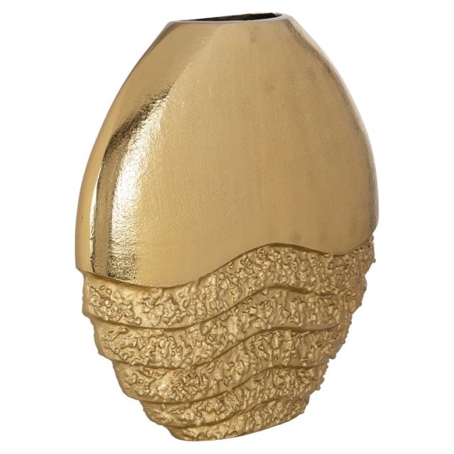 Richmond Interiors vaas 35x8x35 cm Roxy groot aluminium goud