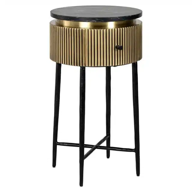 Richmond Interiors bijzettafel Ironville 40x40x70,5 cm marmer