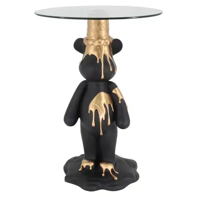 Richmond Interiors bijzettafel ice bear 48,5x48,5x69 cm glas