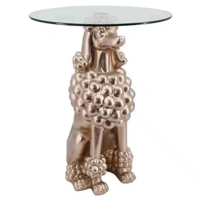 Richmond Interiors bijzettafel poodle 48,5x48,5x64 cm glas