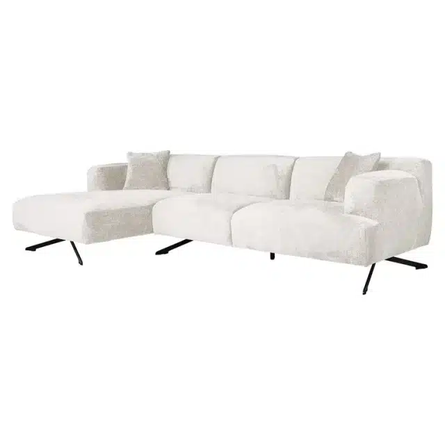 Richmond Interiors loungebank Donovan lounge links + 3 zits creme
