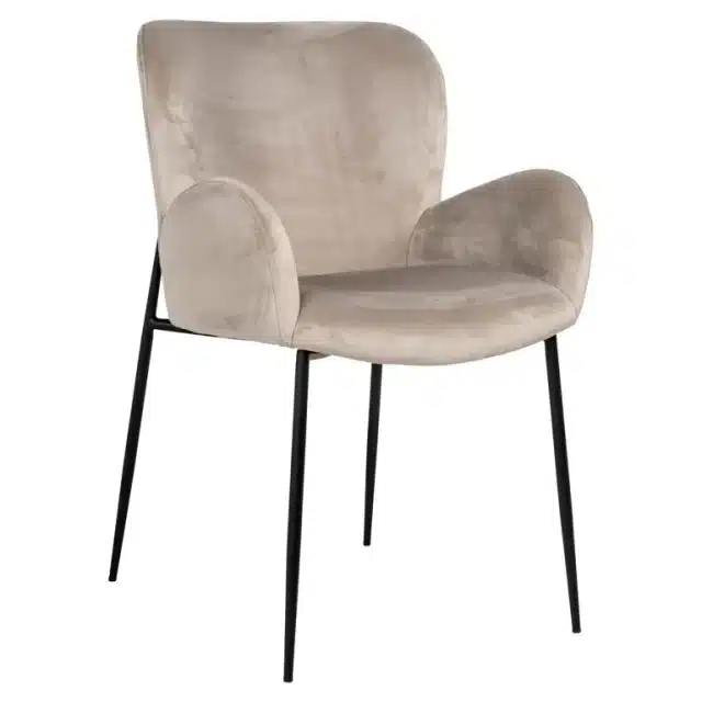 Richmond Interiors eetkamerstoel Amber met arm khaki