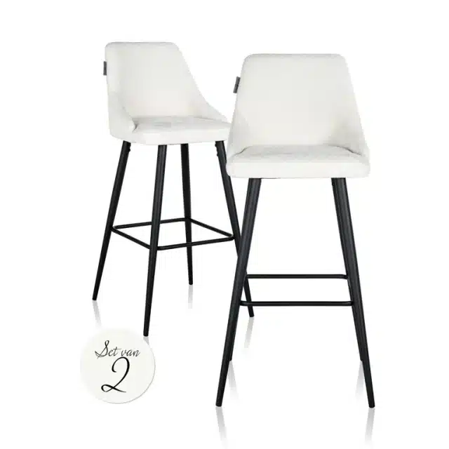 Richmond Interiors barstoel Brooke hoog wit (set van 2)