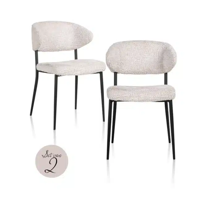 Richmond Interiors eetkamerstoel Bea nature (set van 2)