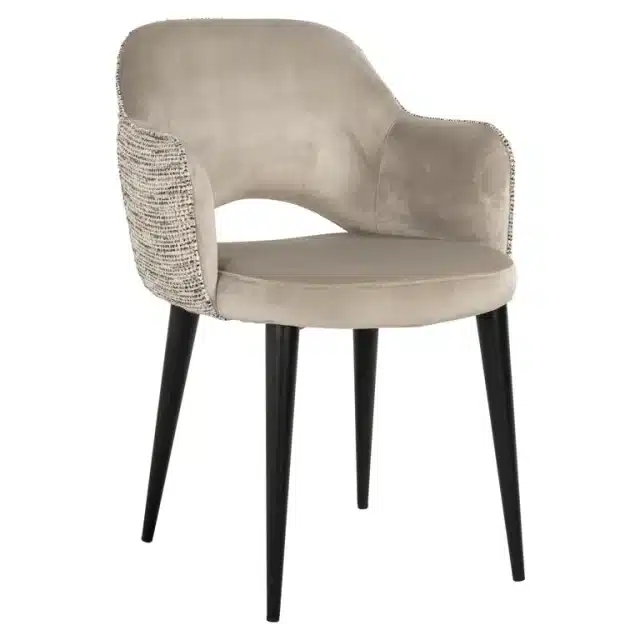 Richmond Interiors eetkamerstoel Giovanna met arm nature/khaki