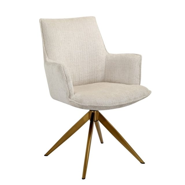 Richmond interiors eetkamerstoel Dakota draaibaar met arm beige