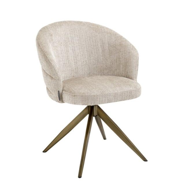 Richmond interiors eetkamerstoel Zendaya draaibaar met arm beige