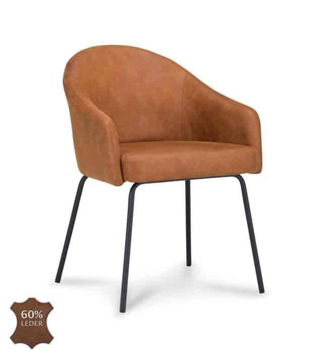 Eetkamerstoel Beau met arm camel
