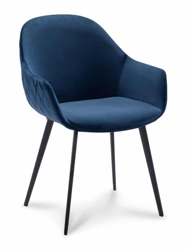 Eetkamerstoel Calvin met arm blauw