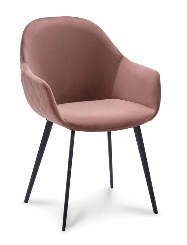 Eetkamerstoel Calvin met arm roze