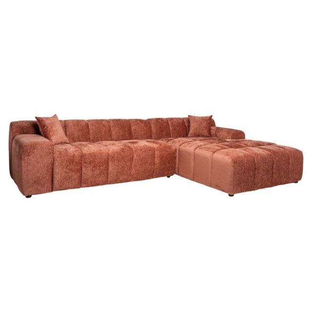 Richmond Interiors loungebank Cube 3 zits + lounge rechts roze
