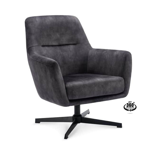 Fauteuil Edge draaibaar met arm antraciet