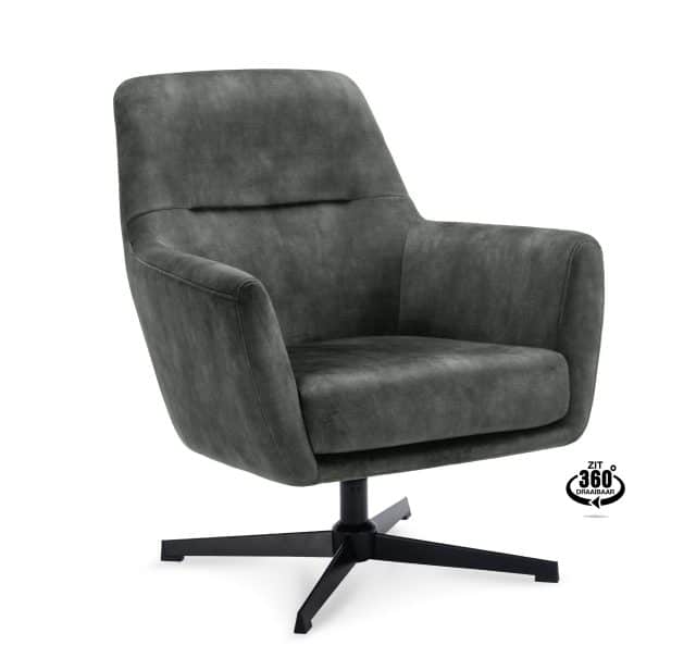 Fauteuil Edge draaibaar met arm groen