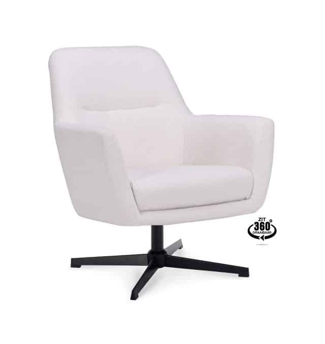 Fauteuil Edge draaibaar met arm wit