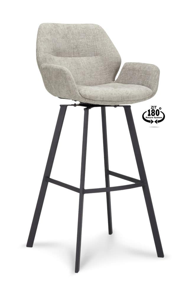 Barstoel Luton draaibaar met arm hoog taupe