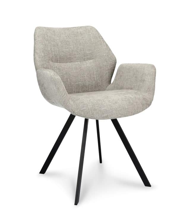 Eetkamerstoel Pine met arm taupe