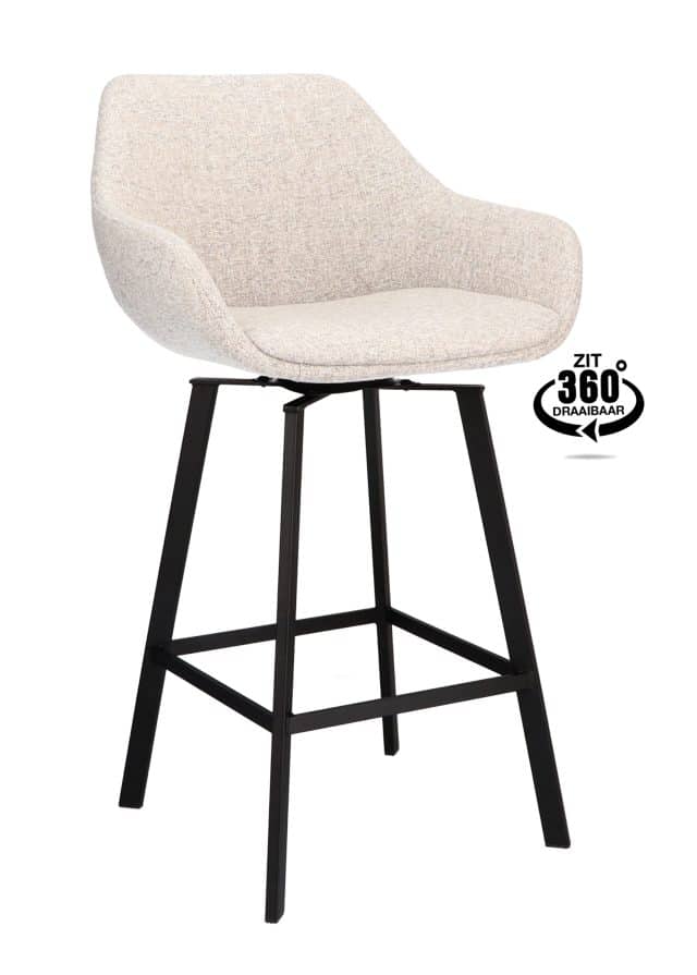 Barstoel Royal draaibaar met arm laag naturel