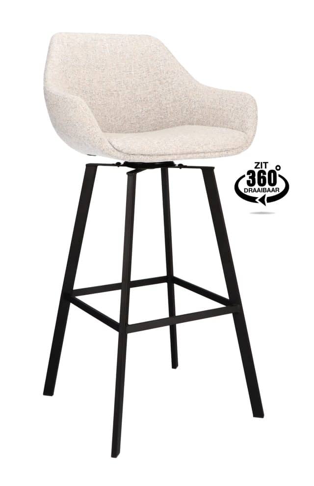 Barstoel Royal draaibaar met arm hoog naturel