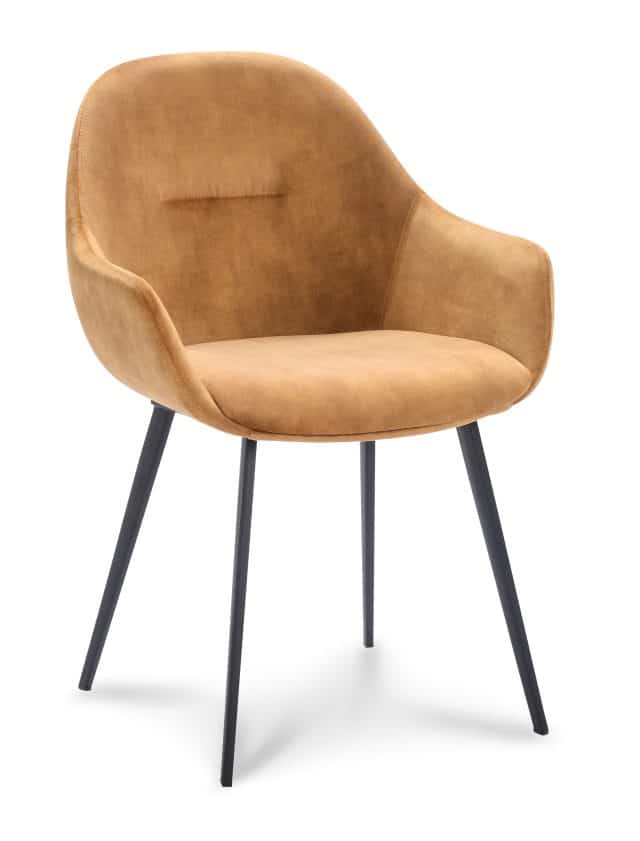 Eetkamerstoel Taylor met arm cognac