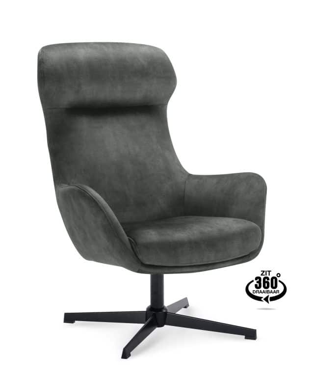 Fauteuil Vienna draaibaar met arm groen