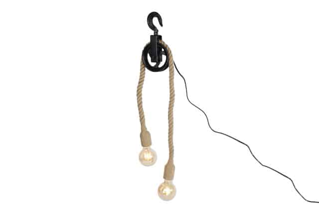 OPRUIMING Hanglamp katrol touw 2-lichts