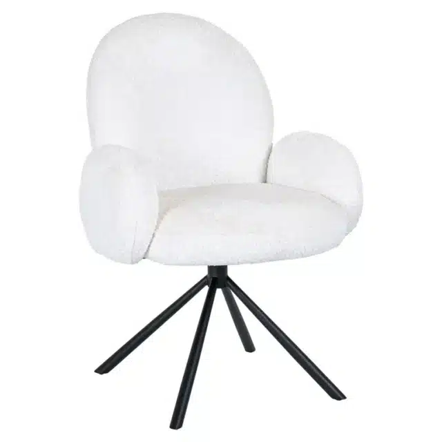 Richmond interiors eetkamerstoel Jolie draaibaar met arm wit