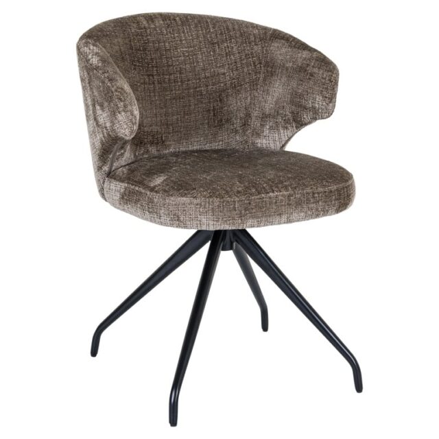 Richmond interiors eetkamerstoel Milly draaibaar met arm grijs