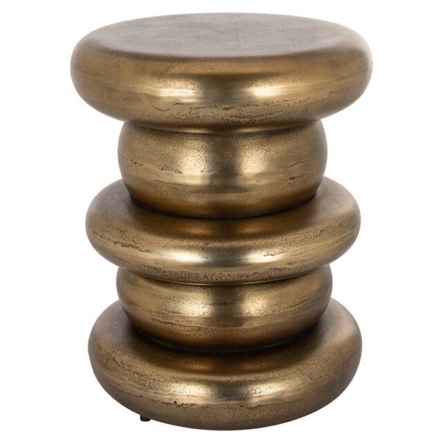 Richmond Interiors bijzettafel Ela 40x40x47 cm aluminium goud