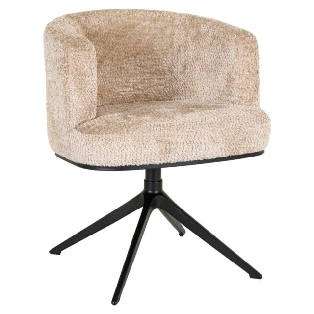 Richmond interiors eetkamerstoel Cheyenne draaibaar met arm beige chenille
