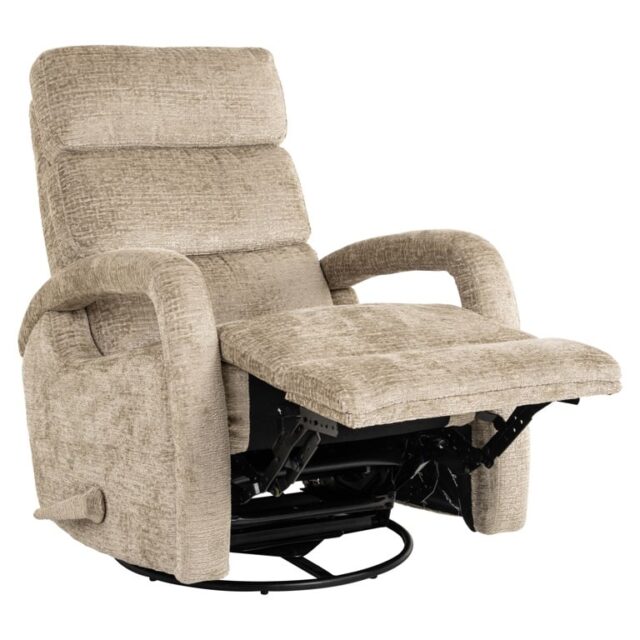 Relaxfunctie Richmond Interiors verstelbare draaifauteuil Denvi desert