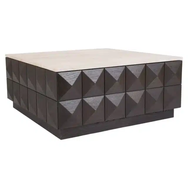 Richmond Interiors salontafel Claremont 90x90x40 cm eiken