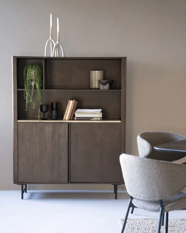 Eleonora boekenkast Lio 120x41x150 cm travertin