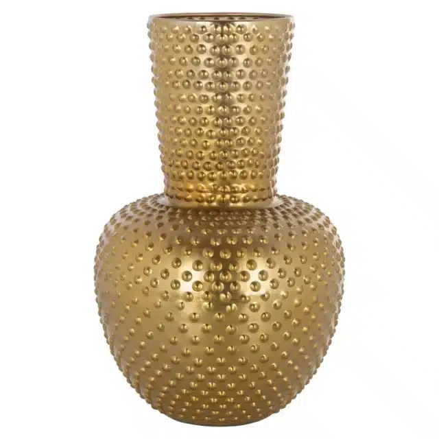 Richmond Interiors vaas 25,5x25,5x41 cm Nola aluminium goud