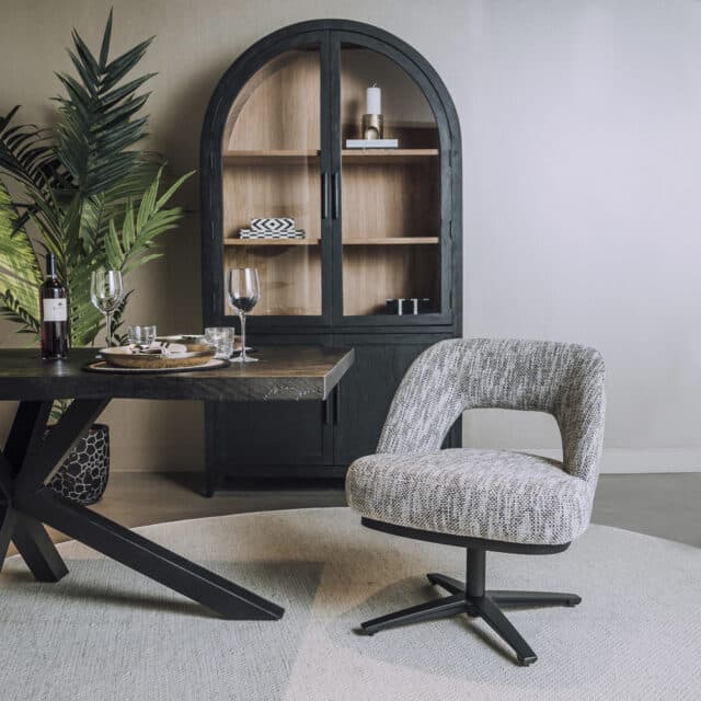 Tower Living eetkamerstoel Caldes draaibaar wit-grijs