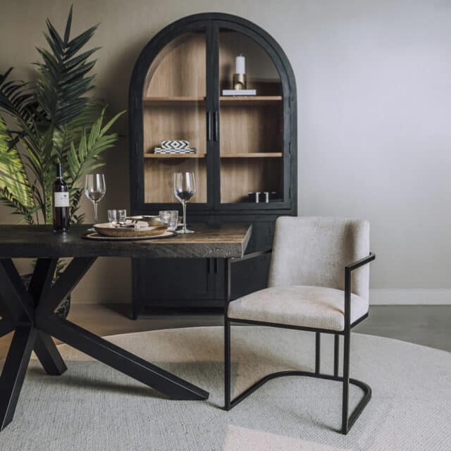 Tower Living eetkamerstoel Archi met arm creme