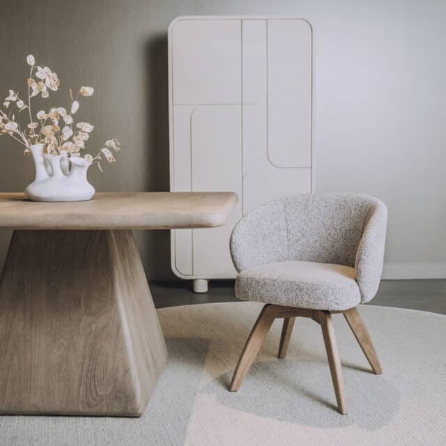 Tower Living eetkamerstoel Brescia draaibaar met arm beige