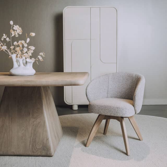 Tower Living eetkamerstoel Brescia draaibaar met arm lichtgrijs