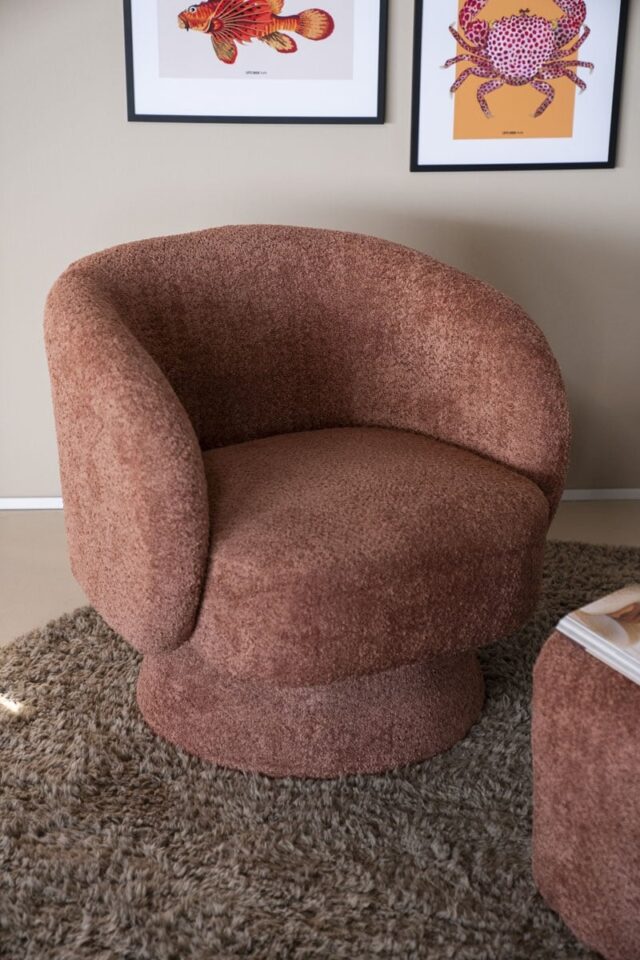 By-Boo draaifauteuil Balou met arm terracotta