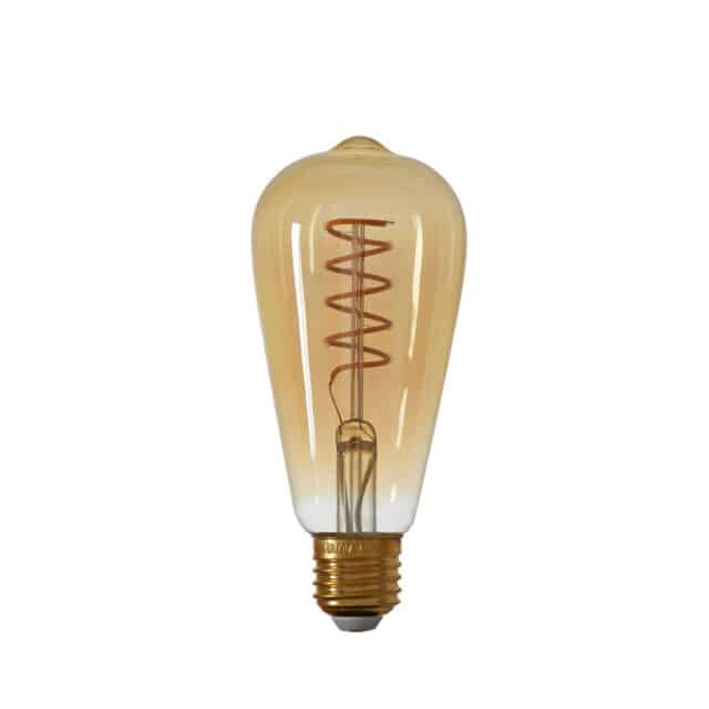 Light & Living Deco LED hoekig Ø6,5x14,5 cm LIGHT 4W amber E27 dimbaar
