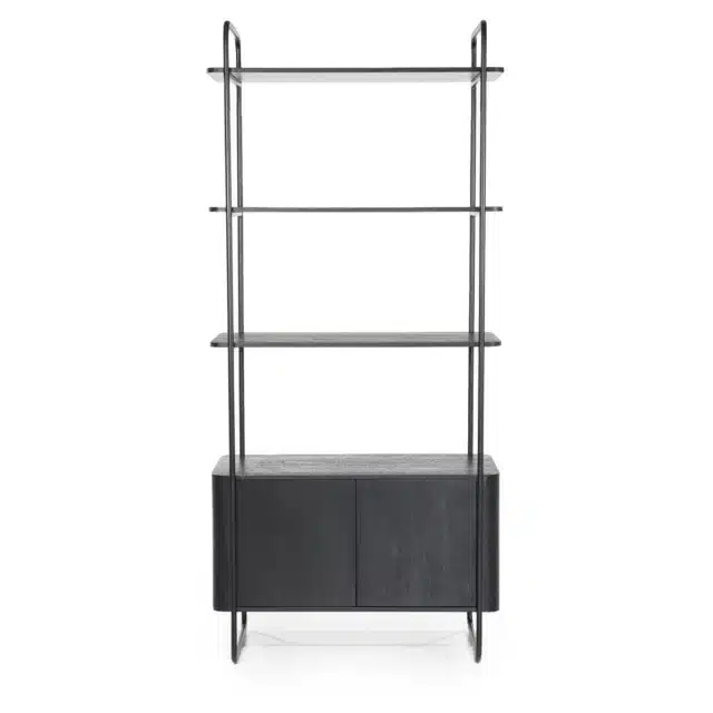 Eleonora wandkast James 96x46x210 cm mangohout zwart