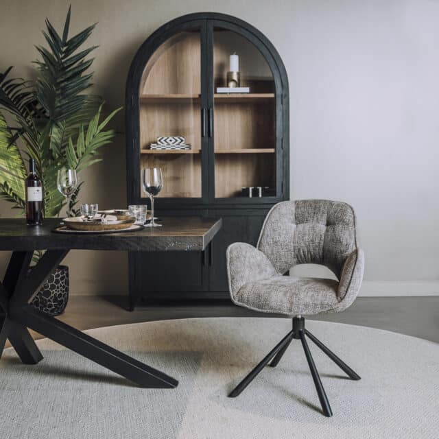 Tower Living eetkamerstoel Isola draaibaar met arm beige