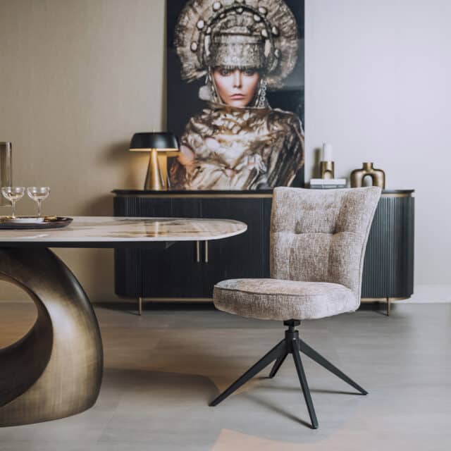 Tower Living eetkamerstoel Bardi draaibaar beige