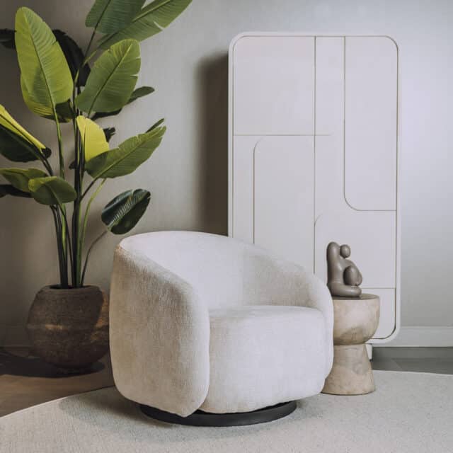Tower Living fauteuil Castro draaibaar met arm creme